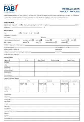 Bank account application document UAE